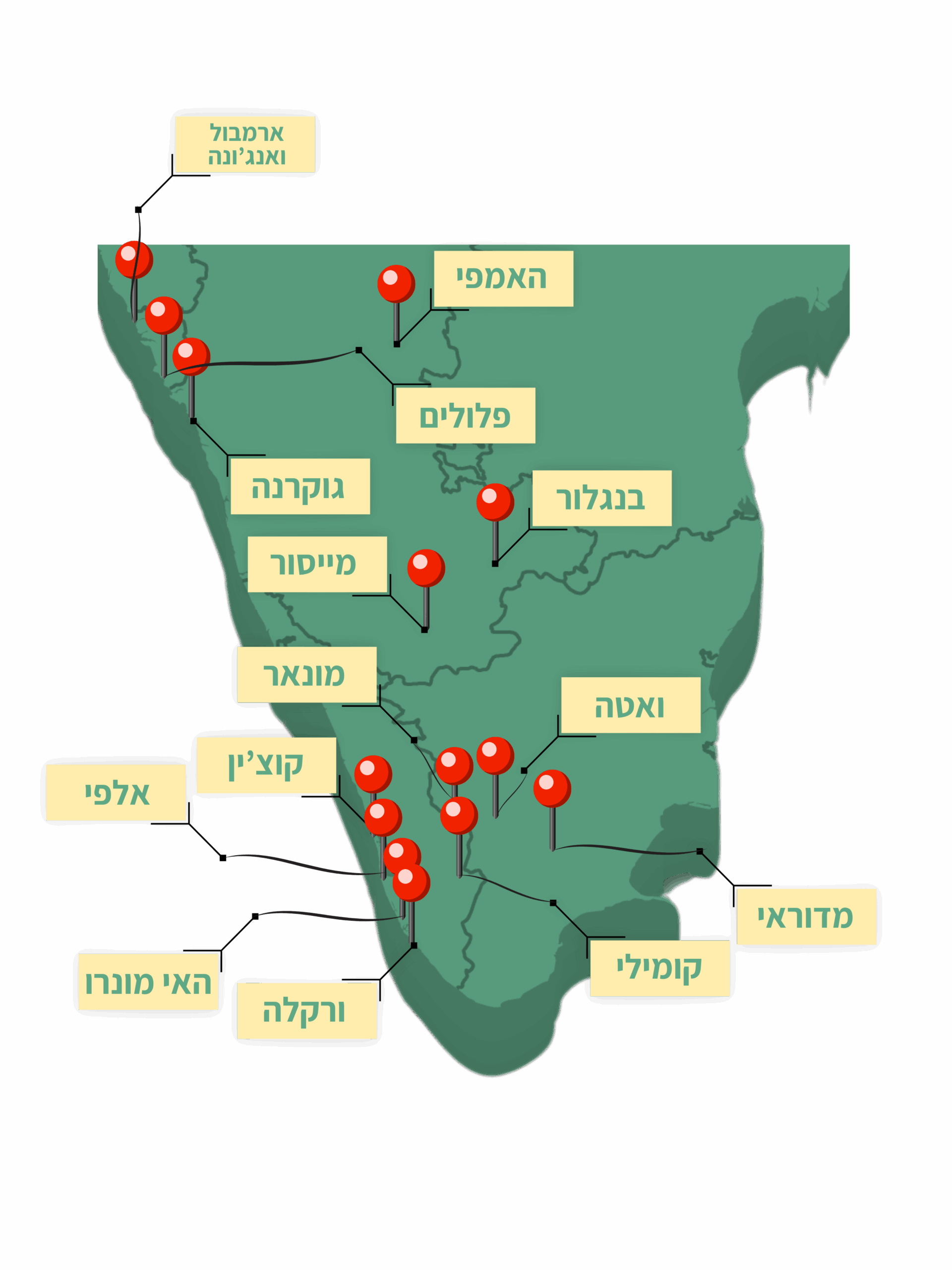 מפת דרום הודו